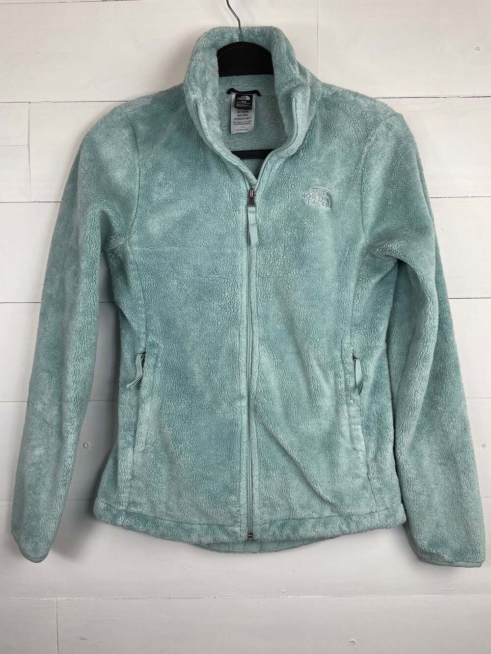The North Face Osito Fleece Jacket Women's XS Light Blue Circular Design